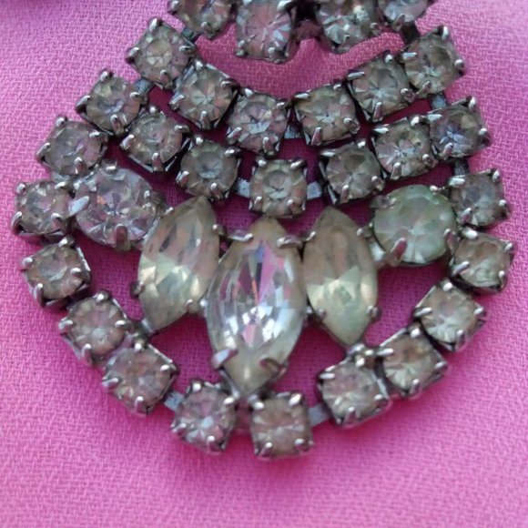 Elegant Silver and Gold Crystal Earrings - Picture 6 of 6